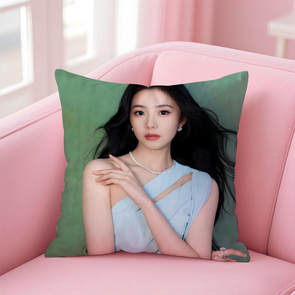 Popular fashion Chinese actress LLiu Haocun Cushion Cover Pillow Case Soft Friendly Fabric Concealed Zipper