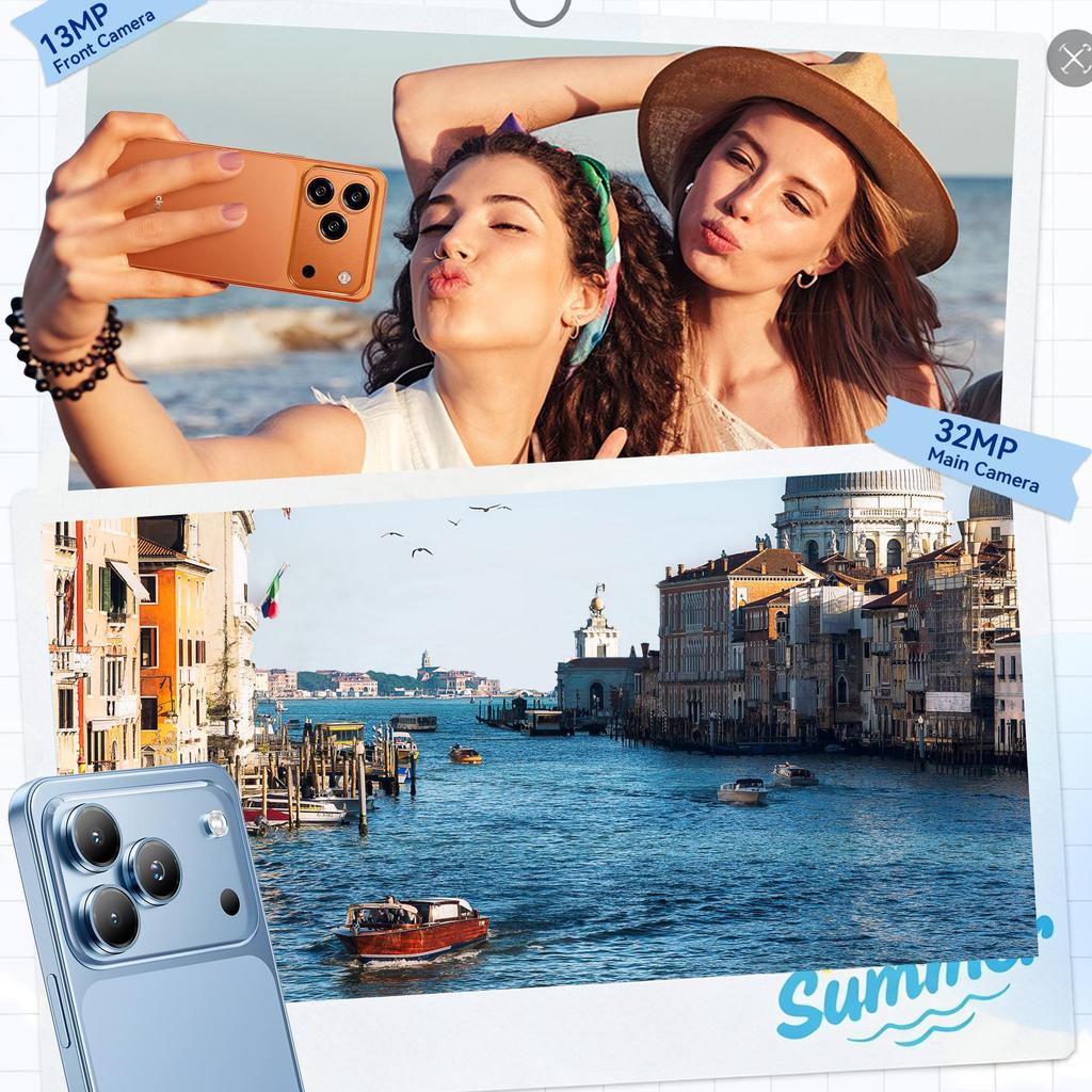 Blackview Wave 7C Android 16 Smartphone, 16 GB RAM + 64 GB ROM(TF 2TB) Smartphone 5000mAh, 6,56" HD+-Bildschirm, 32MP+13MP Kamera, Dual-SIM/Gemini AI/GPS