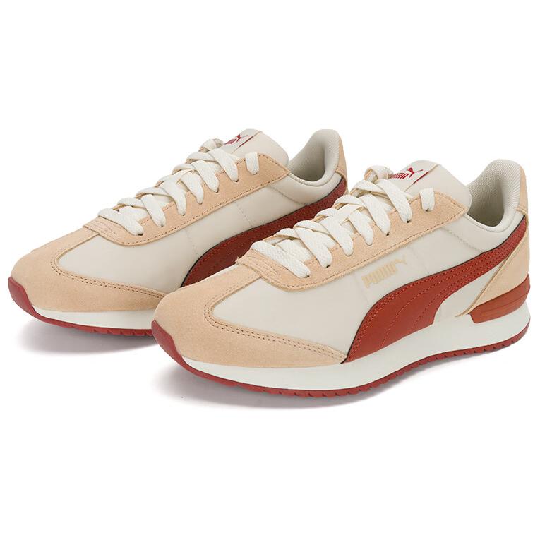 Puma R78 Nylon Retro Mode Vielseitig Langlebig Atmungsaktiv Low-Top Lifestyle Freizeitschuhe Unisex Sneaker Beige Braun 399250-06