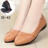 Women Genuine Leather Flat Shoes Slip On Loafers Comfortable Casual Ballet Flats Large Size 35-43 Low Heel Ladies Shoes