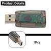 External USB Sound Card 5 Channel Audio Interface for Desktop and Laptop with USB 2 0 Full Speed and Digital Volume Knob