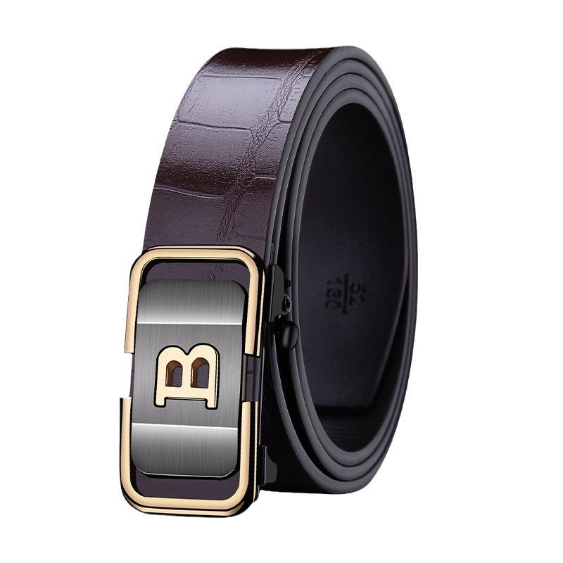 Crocodile Pattern B Style Faux Leather Belt with Customizable Logo - Versatile and Trendy for Business Casual Wear