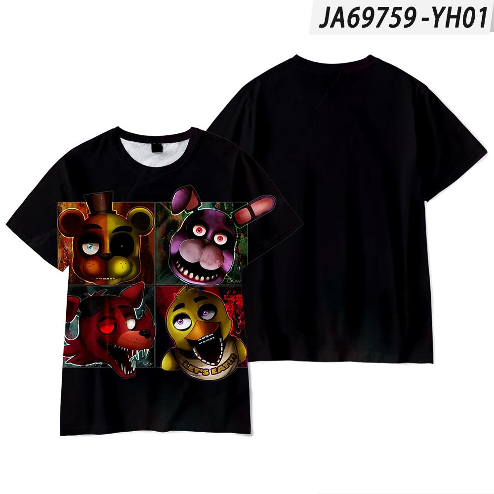 Neues Anime Five Nights At Freddy's 3D-gedrucktes Herren-T-Shirt Unisex Casual Fashion Street Harajuku-Stil Kurzarm-Tops T-Shirt