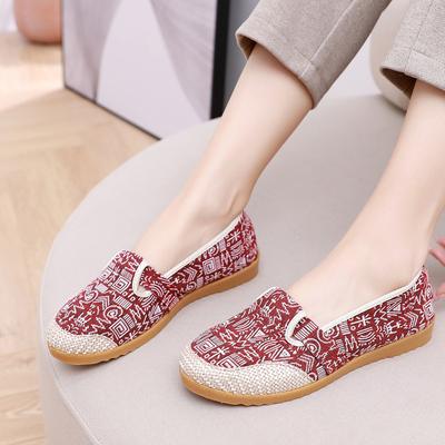 Cloth Shoes Women's Spring and Autumn New Cotton and Linen Women's Shoes Non-slip Beef Tendon Soles Middle-aged and Elderly Shoes