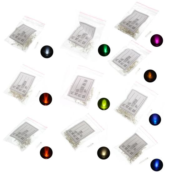 100Pcs 3MM Light Emitting Diode Bright Light Good Stability LED High Power LED Emitting Diode for General Lighting