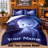 Casper the Friendly Ghost Custom Name 3Pcs Bedding Set 1 Bed Sheet 2 Pillowcases Bedroom Home Decor