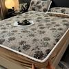 Home Carved Milk Velvet Fitted Sheet Single Piece Winter Plus Velvet Mattress Protector Cover Full Cover Bed