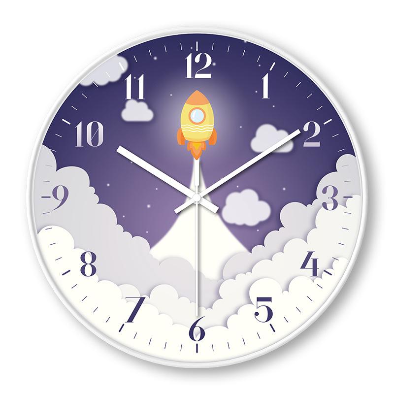 Children's Room Creative Personality Astronaut Space Wall Clock Modern Simple Home Silent Clock