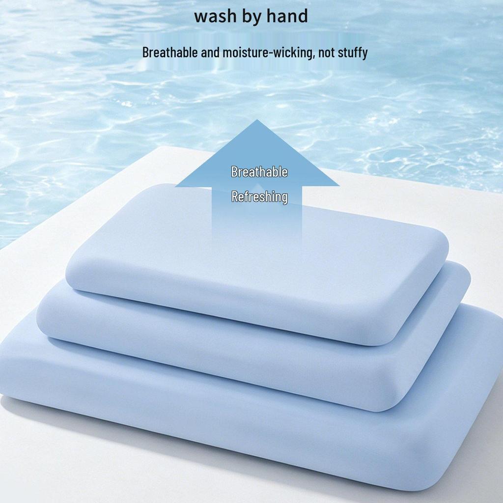Ice Silk Cooling Pillowcase, Memory Foam, Universal Irregular Shape, Summer Comfort.