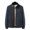 Giacca Invernale da Uomo Cappotto Autunnale Ispessito Peluche Caldo Collo Alto Cardigan Largo Manica Lunga Monocolore Chiusura Lampo Tasche Conservazione del Calore