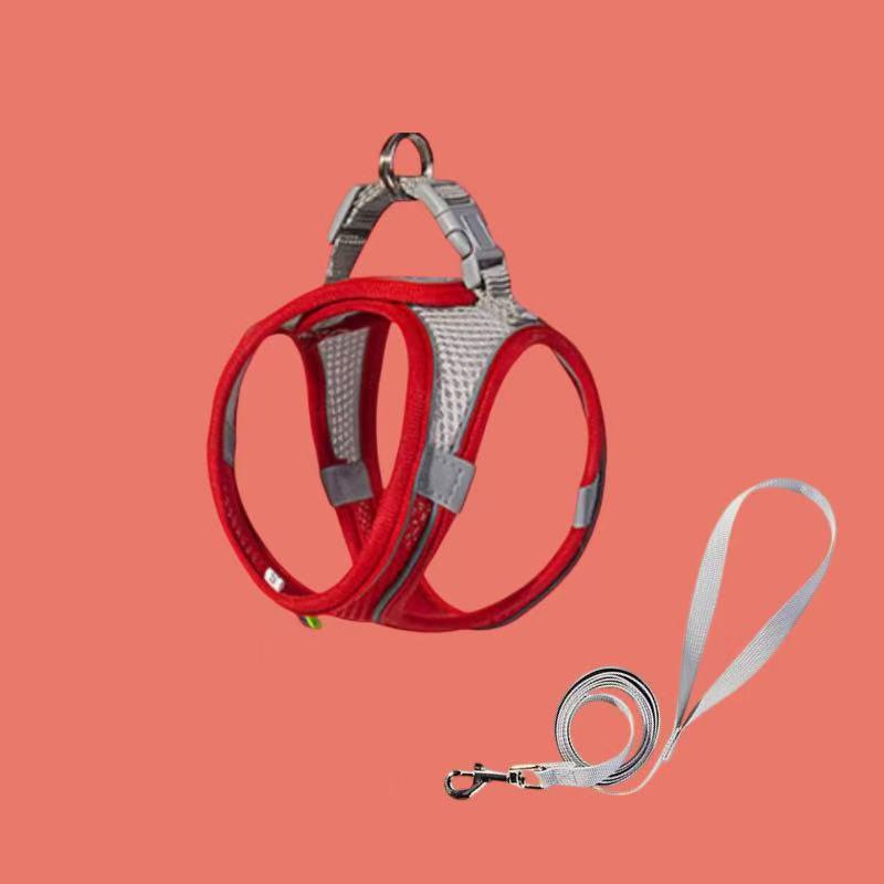 Breathable Reflective Pet Harness Vest with Leash for Cats & Dogs