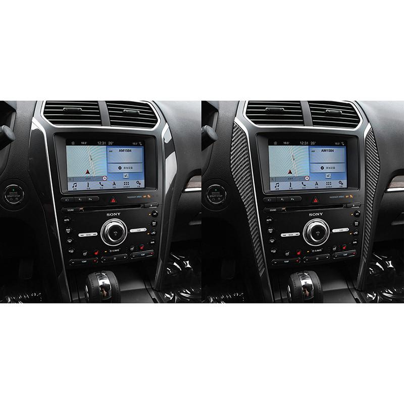 2Pcs For Ford Explorer 2013-2019 Car Interior Central Console Side Cover Trim Decor Stickers Carbon Black