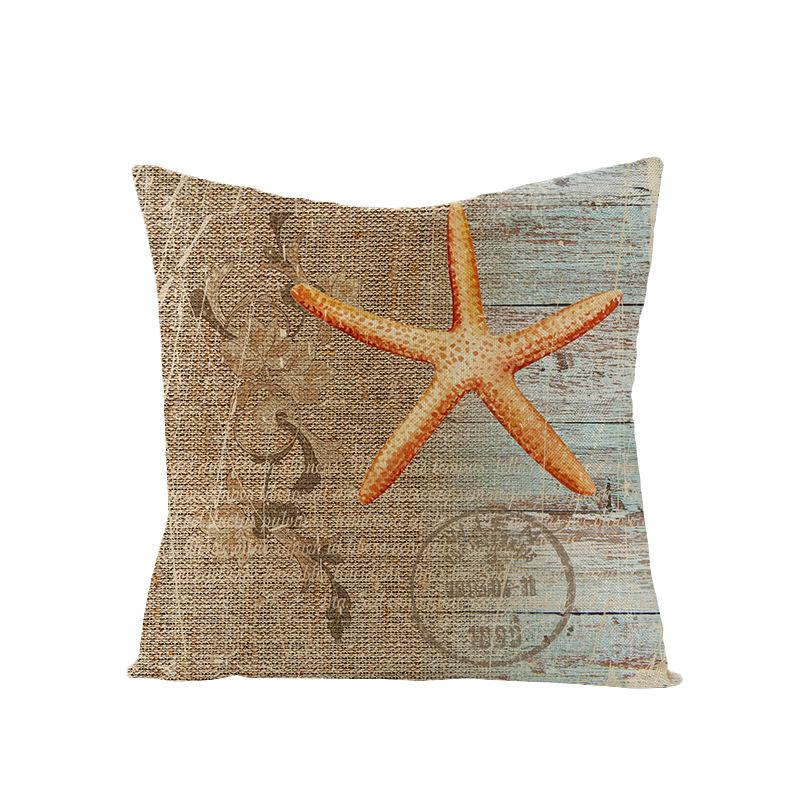 New Retro Style Polyester Pillow Cover Conch Shell Printed Cushion Pillow Cover Home Furnishings