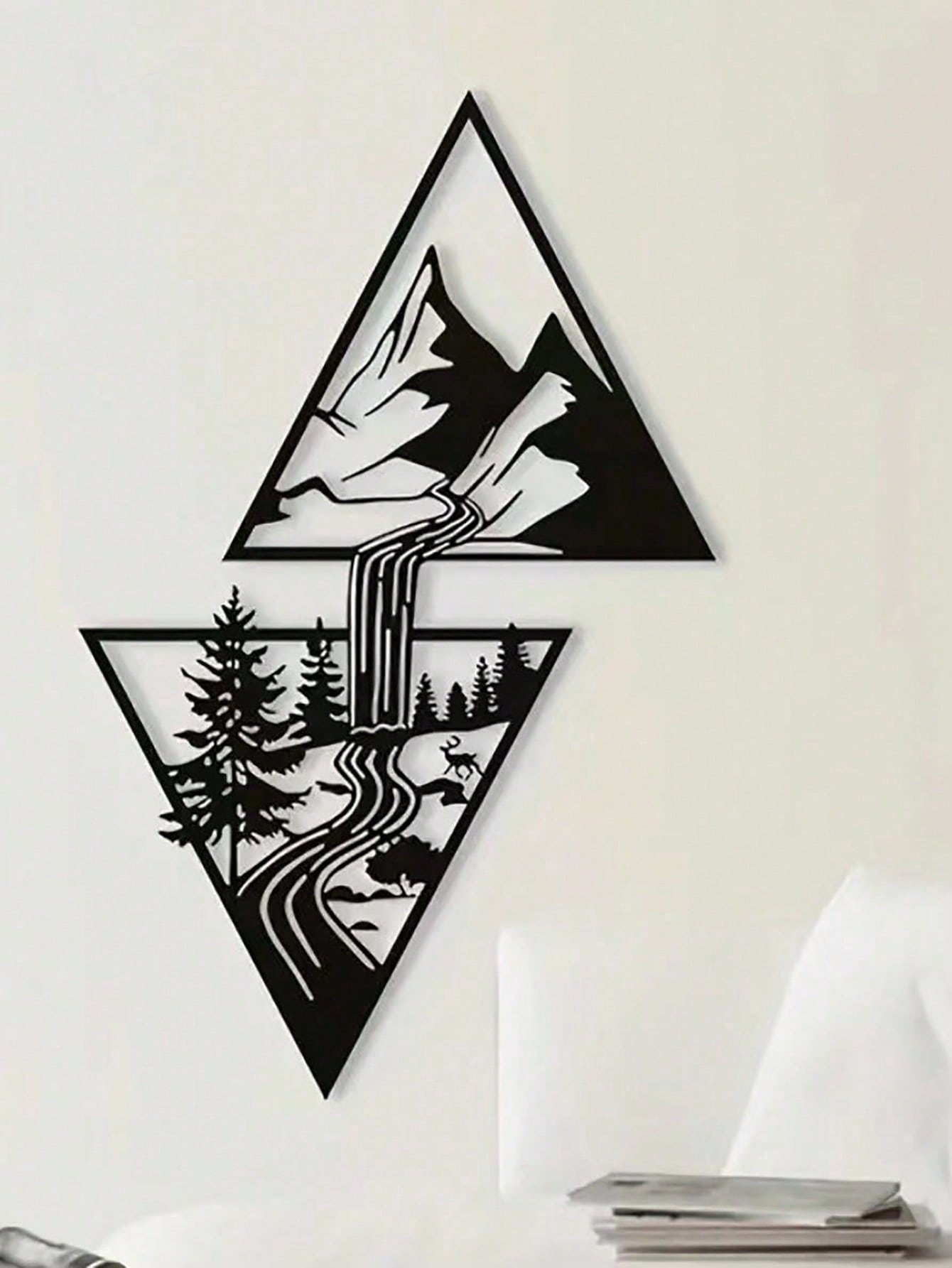 

1 шт., скандинавские горы и водопад, металлическое настенное украшение, декоративное подвесное украшение, железное ремесло для гостиной, спальни, офиса, домашнего декора, декора комнаты TY7350-02 разноцветный