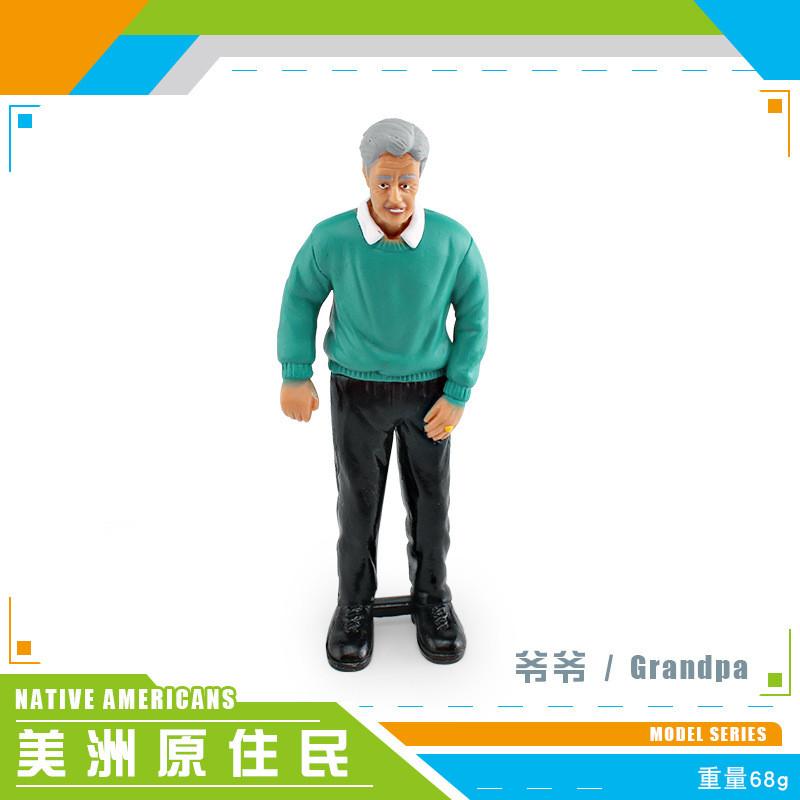 Set di Statuette Realistiche di Membri della Famiglia Includente Nonno Nonna Papà Mamma e Bambini per Collezionismo ed Esposizione