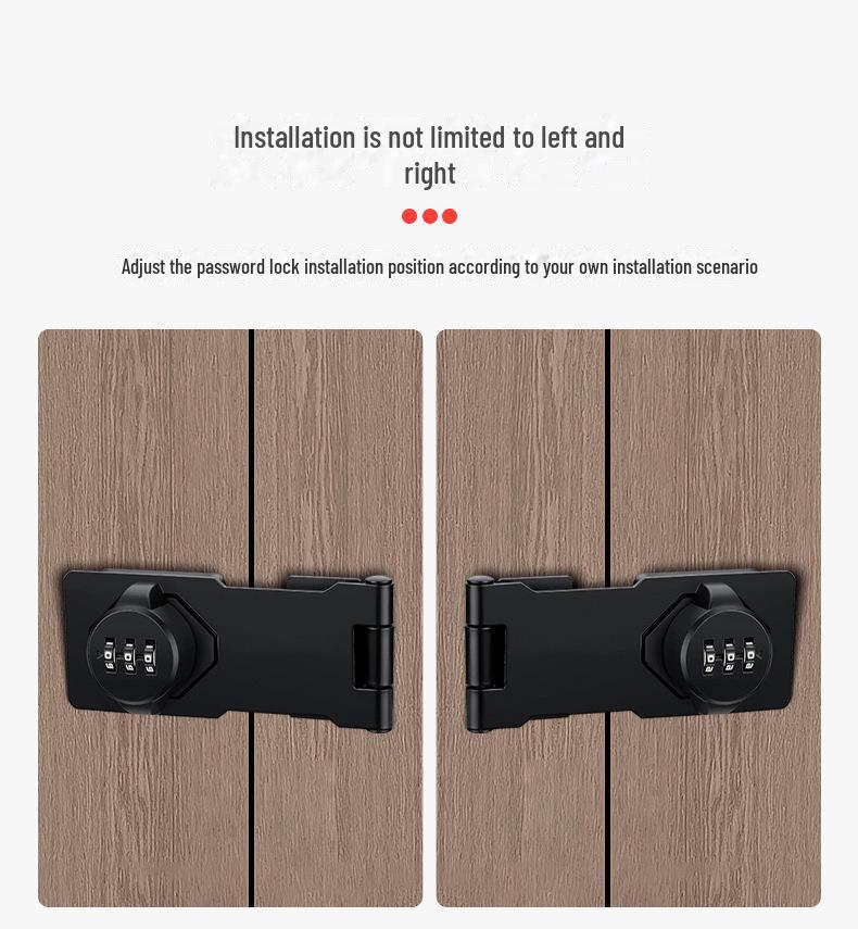 Încuietoare cu parolă antifurt pentru dulap și frigider - Nu necesită găurire, Compatibilitate cu deschidere dublă și dulapuri pentru dosare
