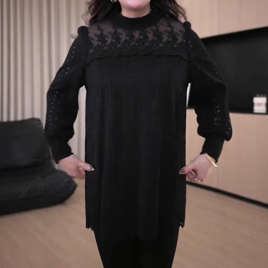 Spring Lace Blouse - High-End Light Luxury Loose Fit for Plus Size Women