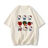 2026 Summer Hello Kitty Fruit  Play Oversized Tshirt High Quality 100 Cotton Apple  Strawberry Print Unisex Casual Tee