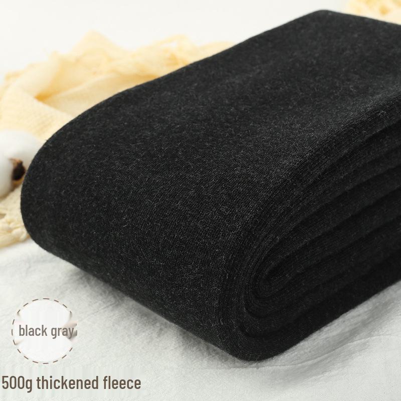 500g Combed Cotton Flannel-Lined Women's Vertical Stripe Leggings, Extra Long Warm Pantyhose for Autumn/Winter – Japanese Style