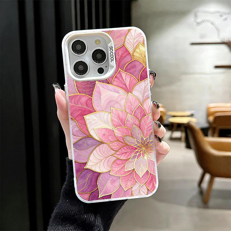 

Красивый Розовое Золото Арт Ударопрочный Чехол для Телефона для iPhone 17 Air 16 16E 15 Pro Max 14 Plus 13 Mini 12 Задняя Крышка Противоударный Fundas iPhone 15 Pro