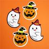 50Pcs Halloween Candy Box Lollipop Packing Card Pumpkin Ghost Card For Diy Halloween Party Decoration Favors Halloween 2024