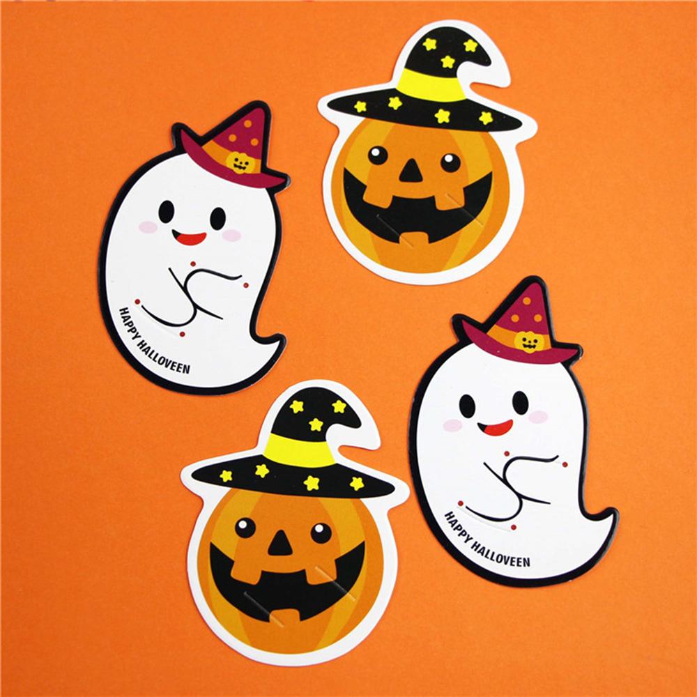 50Pcs Halloween Candy Box Lollipop Packing Card Pumpkin Ghost Card For Diy Halloween Party Decoration Favors Halloween 2024