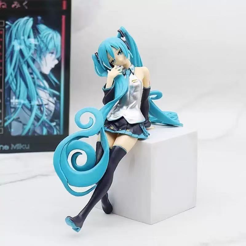 

11CM Hatsune Miku Figure Anime Noodle Stopper Proportional Humanoid Scene Decoration Model Toy Gift Collection Ornaments PVC with box