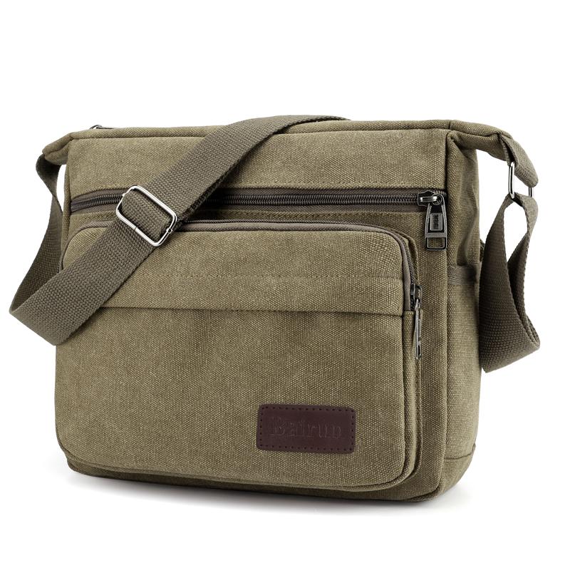 1 Herren Retro Canvas Umhängetasche, lässige Reise-Schultertasche, Outdoor-Sport-Schultertasche mit verstellbarem Schultergurt