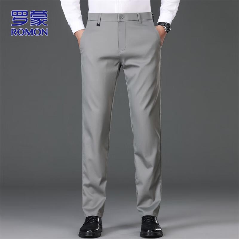 ROMON Men's Straight-Leg Casual Business Pants