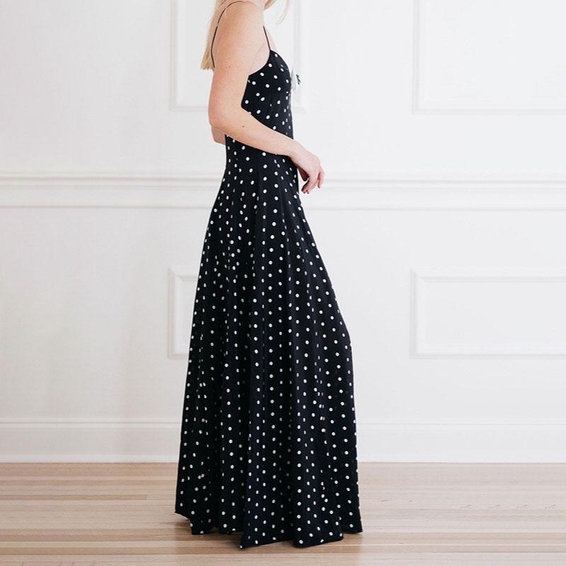 V-Ausschnitt Point Strap Kleid Ärmellos Rückenfrei Langer Rock Sexy Elegantes Strand Langes Kleid Side Fork Design Damen Strapskleider Neue Mode Sommer