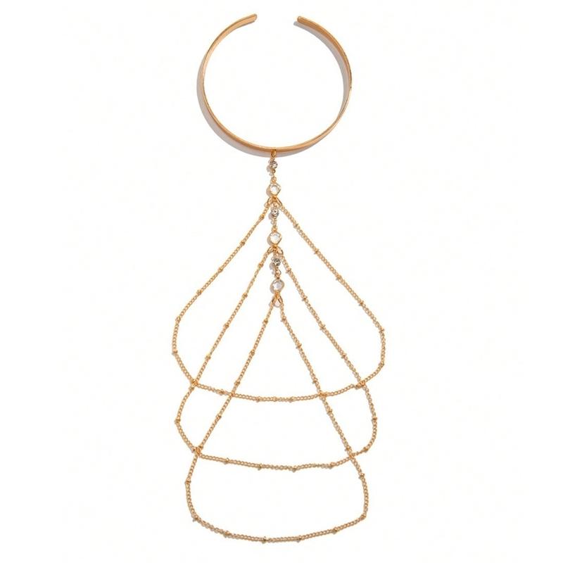 Trendy Arm Jewelry Fashion Sexy Multi-layered Rhinestone Chain Tassel Upper Arm Bracelet Armlet Armband Women Accessories