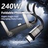 240w Fast Charging Foldable Bracket Data Cable 1.5m Data Wire with Phone Tablet Stand for Apple IPhone 17 IPad Xiaomi Samsung