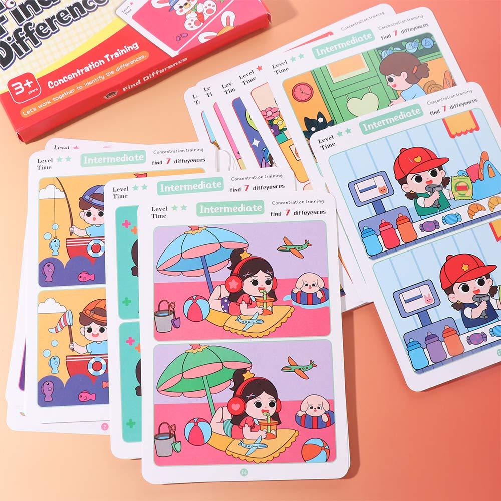 Find The Difference Concentration Training Game 64 Pages Picture Books Puzzle Toy Children