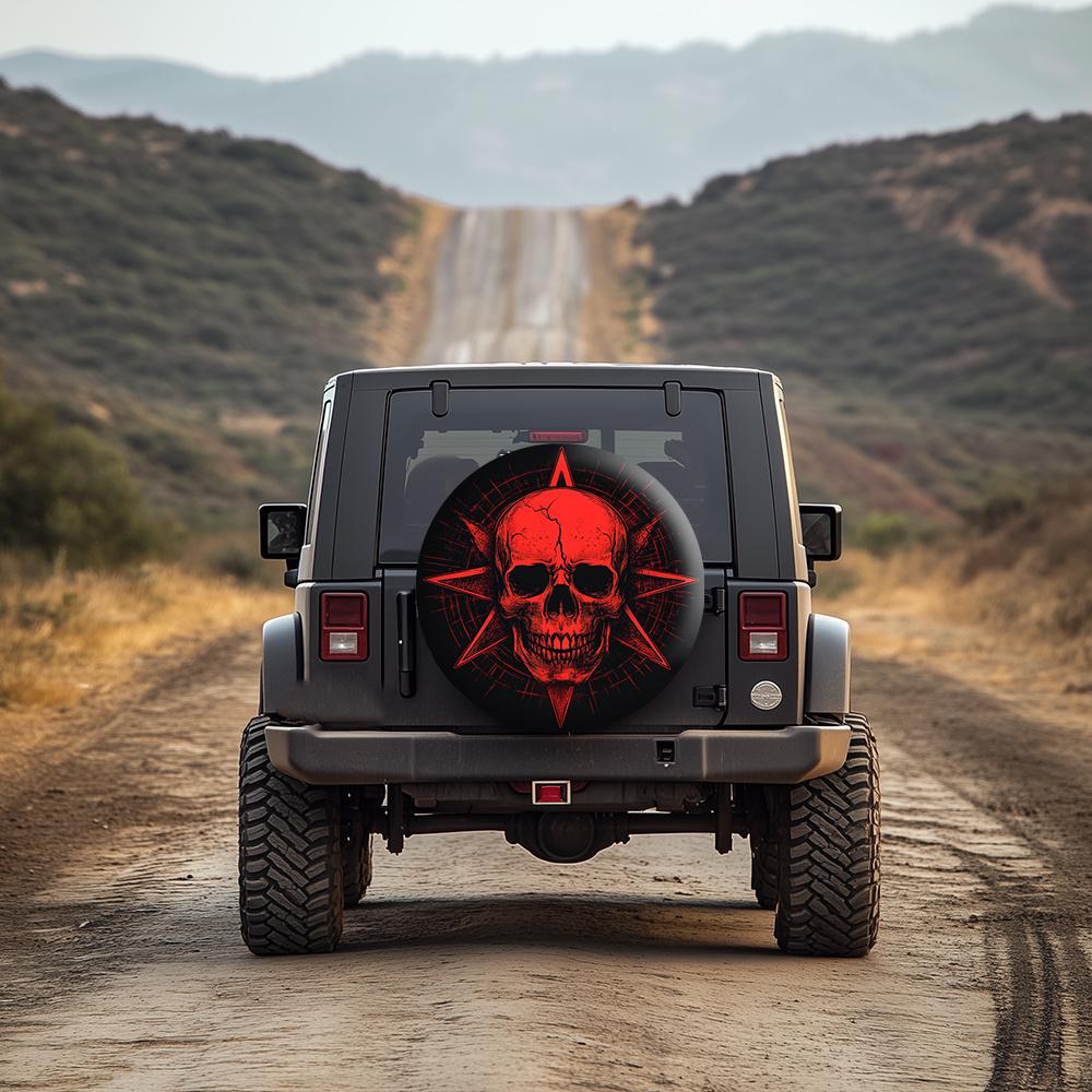 Pattern Tire Cover, Featuring A Mysterious And Cool Style, Suitable For Pickup Trucks, SUVs, Trucks, And Construction Vehicles,