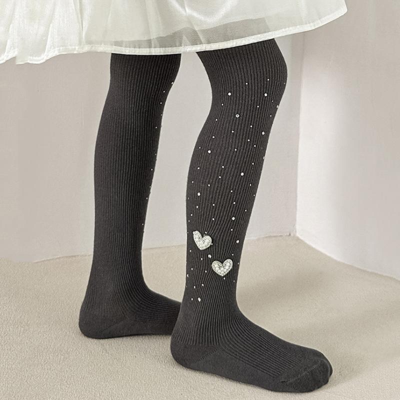 Kids Tights For Girls White Sparkling Pantyhose Spring Fall Dressy Leggings with Rhinestones Dressy Autumn Tights