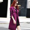 Women Spring and Autumn Korean Slim Waist Jacket with Belt Outwear Top Windbreaker Women Mid-Long Trench Coat