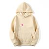 Pink Heart Outline Love Graphic Print Women Hoodie Autumn Winte Long Sleeve with Pocket Casual Daily Warm Cozy Women Sweatshirt