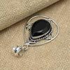 Czarny Spinel Kamień Szlachetny 925 Srebrny Wisiorek Ręcznie Robiona Biżuteria Prezent Ślubny