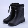 Fashion Rain Boots Waterproof Shoes Men's Tide Medium and Short Boots Wear Fleece Warm Non-slip Rain Shoes Women's Fishing Shoes Glue Shoes