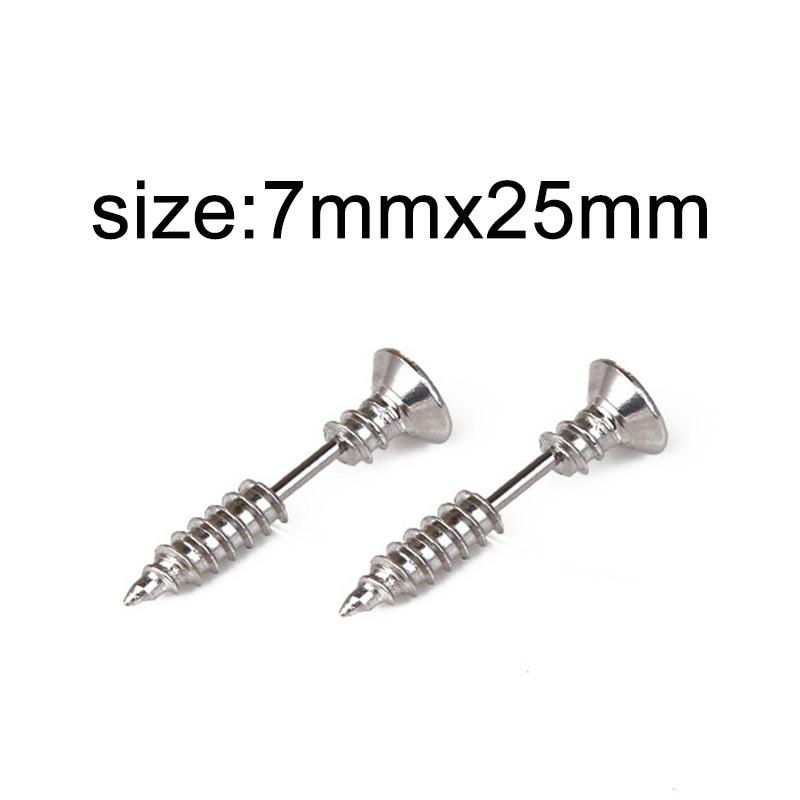 1 Pair Gothic Black Steel-Color Funny Screw Back Stud Earrings For Men/Women Round Ball Spike Cone Tip Stainless Steel Jewelry