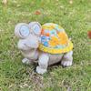 Garden Turtle Statue Turtle Sculpture with Solar Lights Outdoor Flower