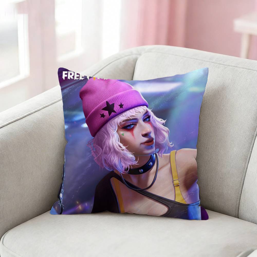 FFree FFire Moco Dasha Pillow Case Cushion Cover Throw Pillow Case For Car Sofa