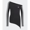 Adidas Originals One Shoulder Asymmetric Fitted Long Sleeve T-Shirt Women tops LE8310