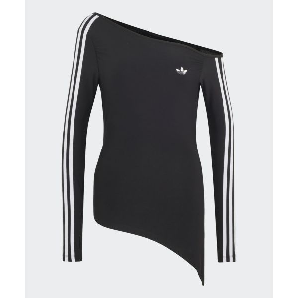 Adidas Originals One Shoulder Asymmetric Fitted Long Sleeve T-Shirt Women tops LE8310