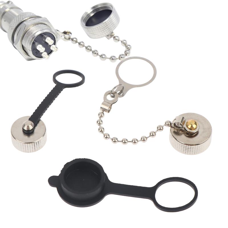 2/4/10Pcs Welding Cable Connector Rubber Metal Protective Cover Gx12 Gx16 Gx20 Aviation Circular Plug Socket Waterproof Dust Cap