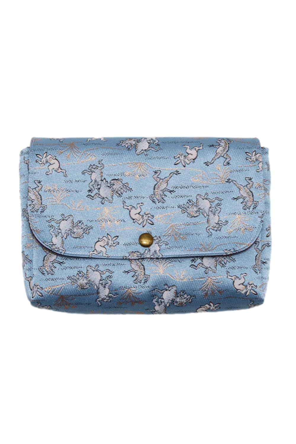 

Brocade Pouch for Goshuincho Stamp Holds Made in Japan Giga Nishijin-ori (Temple Books), Two, 22x14x4cm, (Choju Blue)