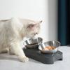Adjustable Adjustable Cat Bowl With Stand Single Double Cat Bowl Stainless Steel Cat Bowl  Indoor
