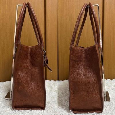 POLO RALPH LAUREN All-Leather Brown Tote Bag Charm Pony Embossed Authentic