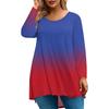 Dame Mote Stor Størrelse Rund Hals Langermet Casual Trykk Løs Pullover Topp
