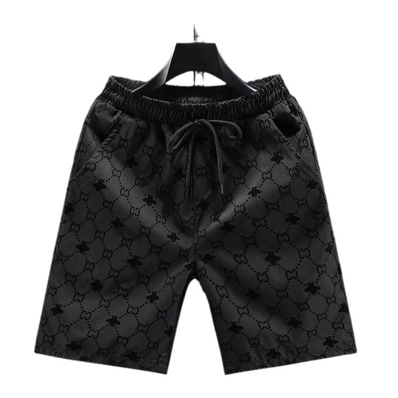 2026 Men's Slim Flocked Trendy Beach Shorts - Casual Summer Wear